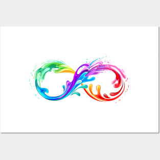 Infinity Symbol with Rainbow Paint Posters and Art